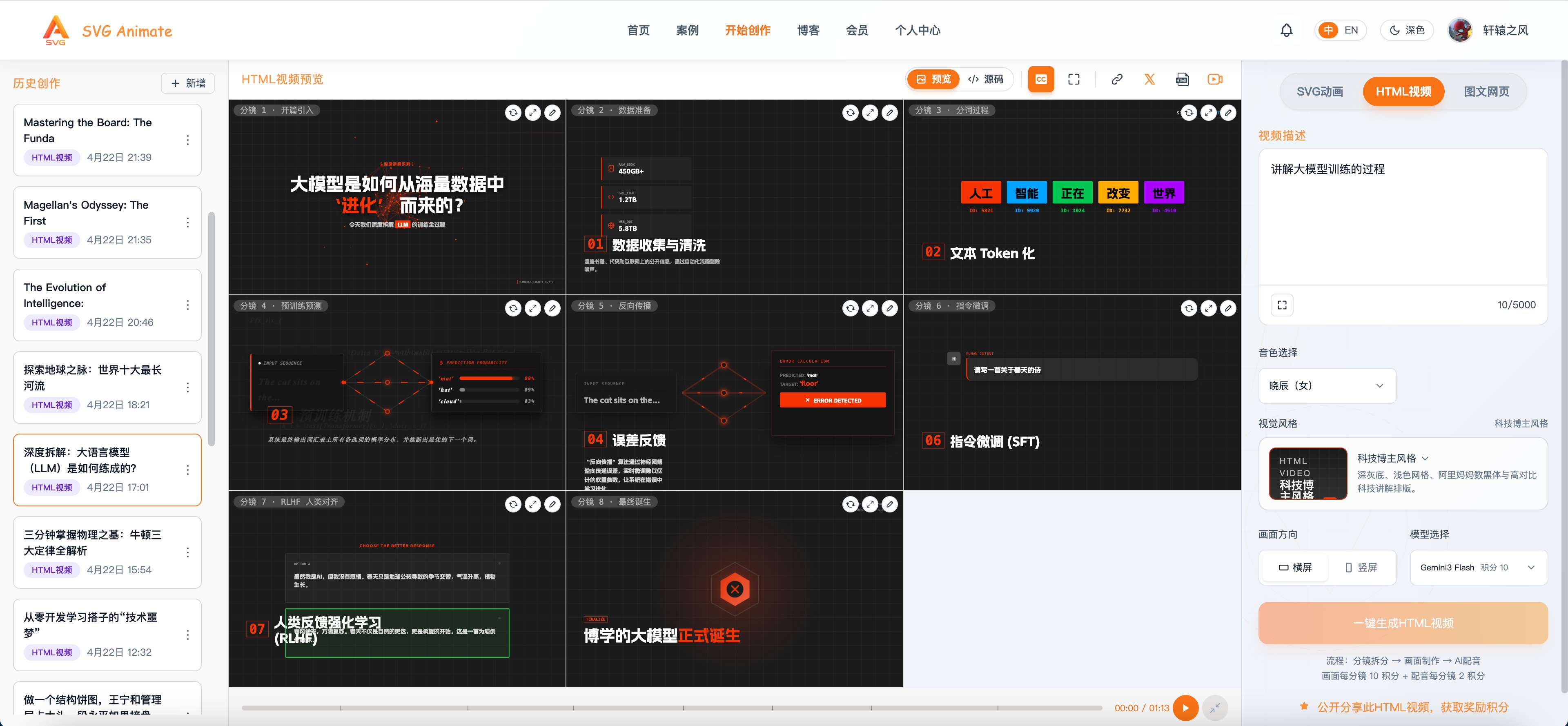 HTML 场景编辑与预览界面